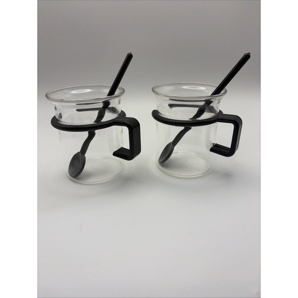 Bodum Other - Set of 2 Vintage BODUM Picard Black Handle Espresso‎ Cups Spoons Star Trek TNG